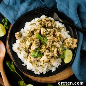 slow cooker cilantro lime chicken on a plate