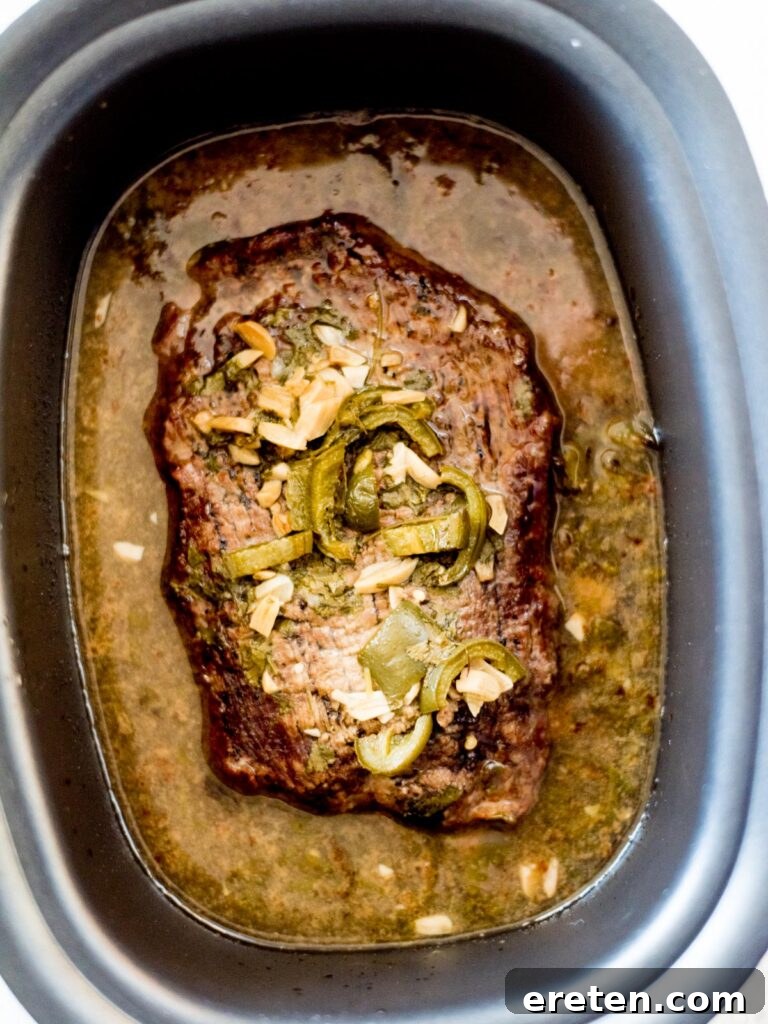 slow cooker carne asada in crockpot