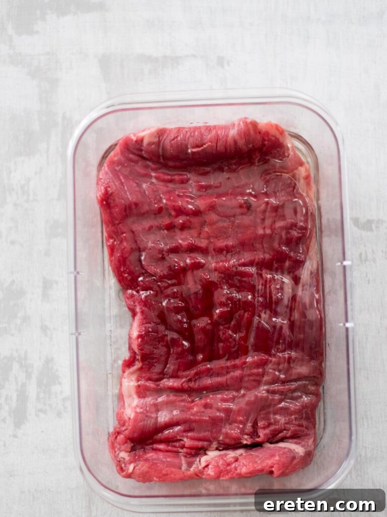 vinegar added to flank steak