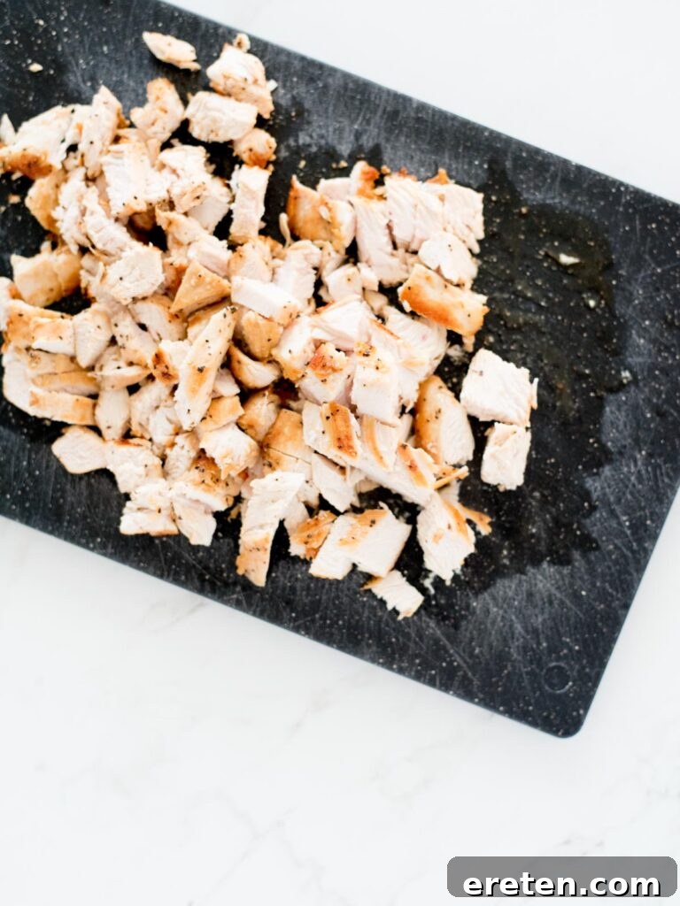 Creamy Chicken Ricotta Stuffed Shells 7 diced up chicken