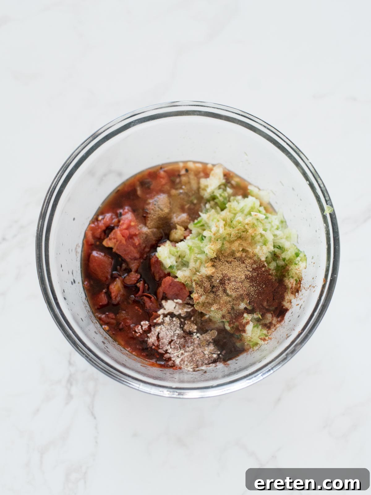 all sauce ingredients in mixing bowl before combined