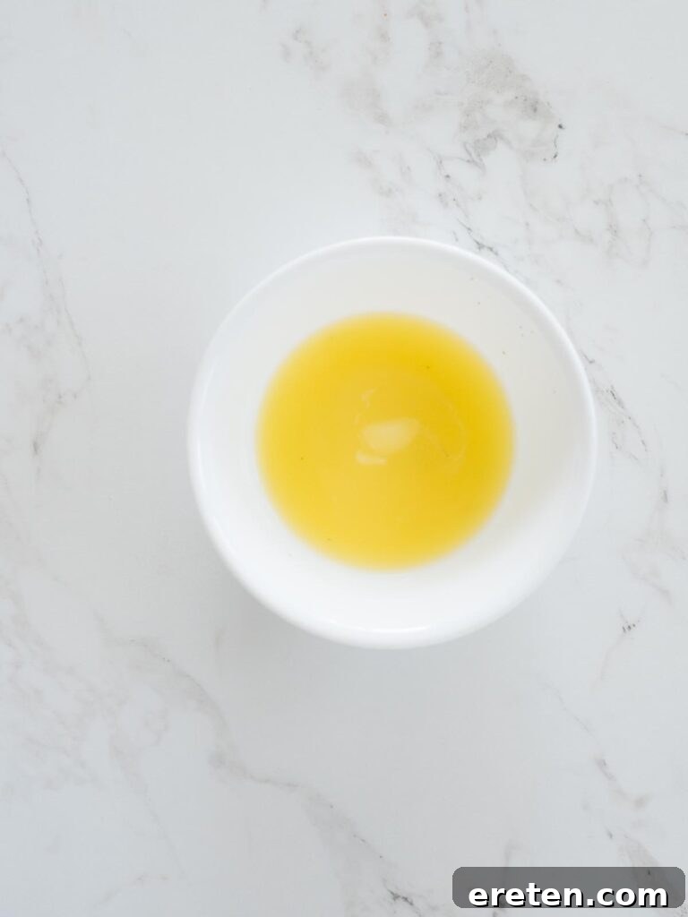 melted butter in a small bowl