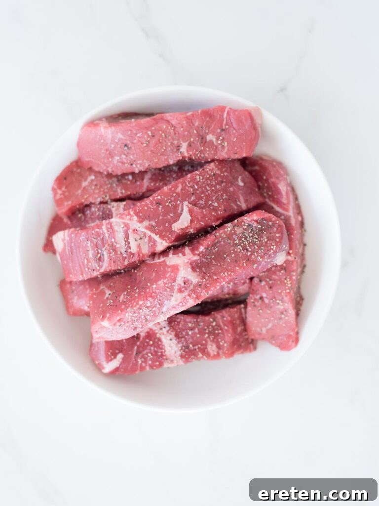 boneless beef ribs in a bowl