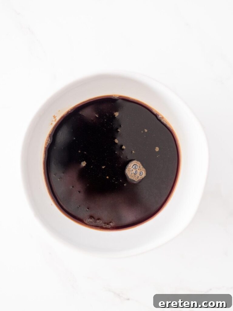 soy sauce and brown sugar in a bowl