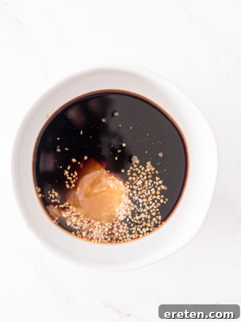 honey, garlic, ginger, soy sauce, and brown sugar in a bowl