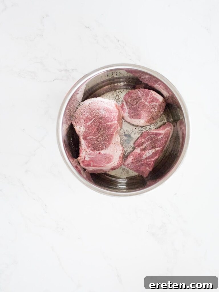 seasoned pork in instant pot searing