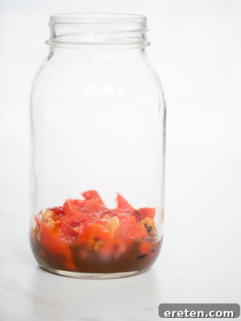 Layered Pesto Chicken Salad Jar 5 roasted red peppers and balsamic vinaigrette in a jar