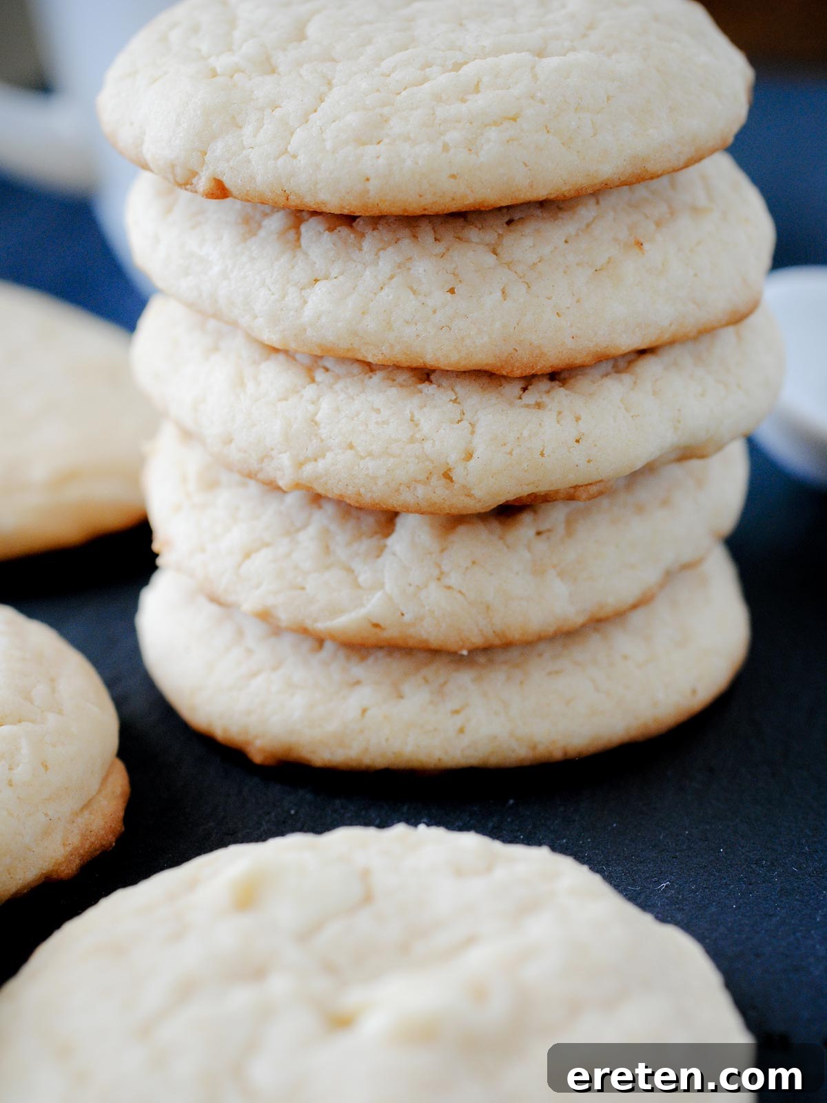 Heavenly Cheesecake Cookies 2 Stacked cheesecake cookies, showcasing their soft texture and golden-brown edges, ready to be enjoyed.