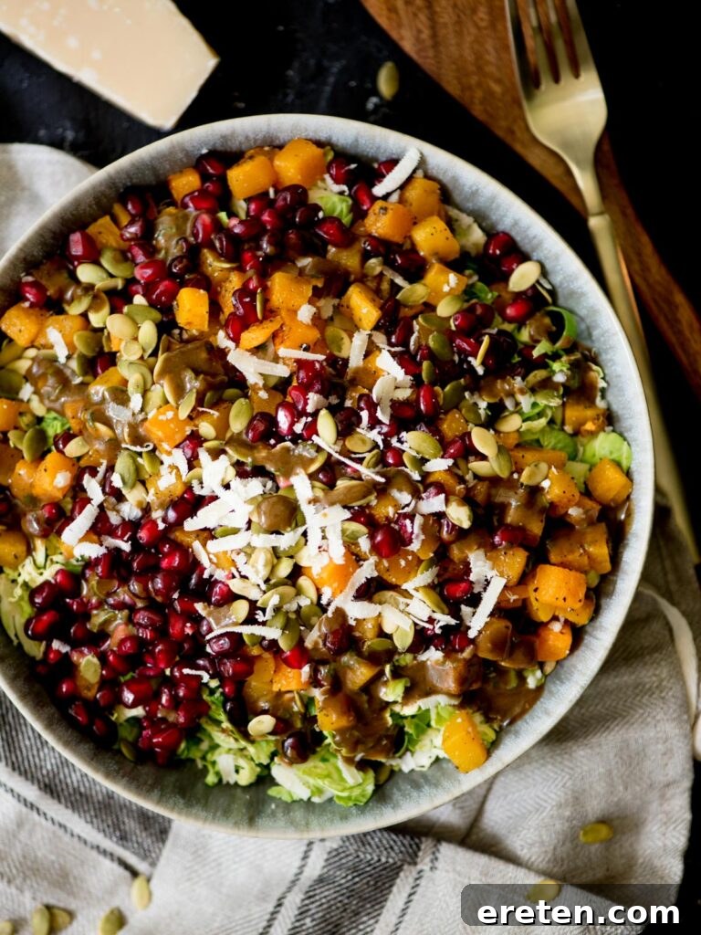 autumn salad with balsamic vinaigrette in a bowl