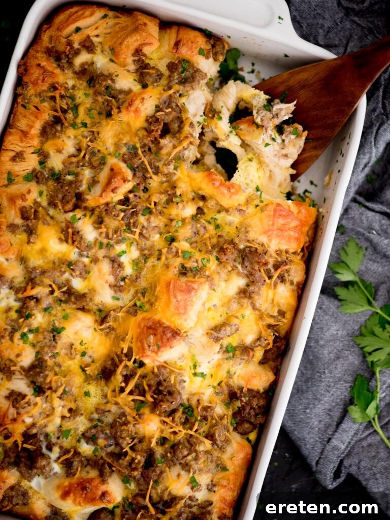 Golden Biscuit Breakfast Bake 2 cooked biscuit breakfast casserole