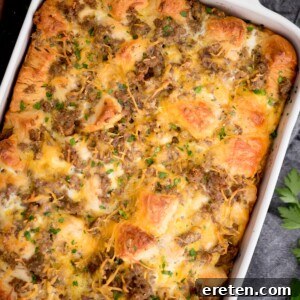 cooked biscuit breakfast casserole