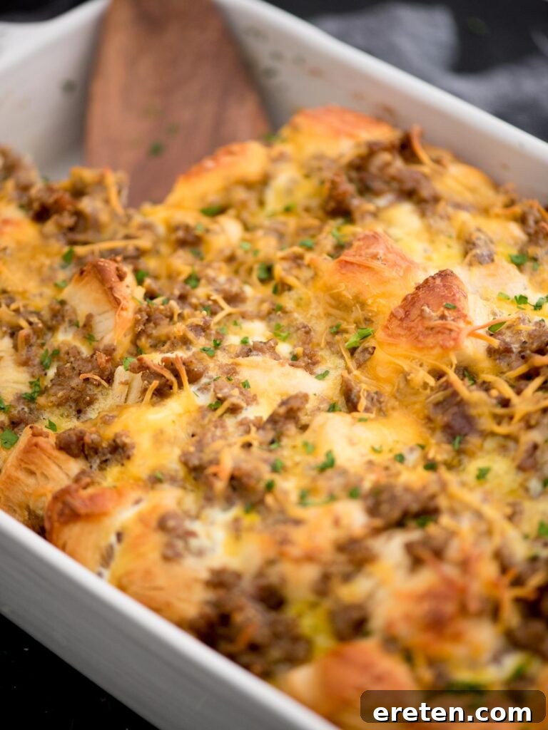 Golden Biscuit Breakfast Bake 10 cooked biscuit breakfast casserole